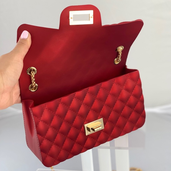 Red Jelly Handbag Crossed body Purse - Picture 8 of 8